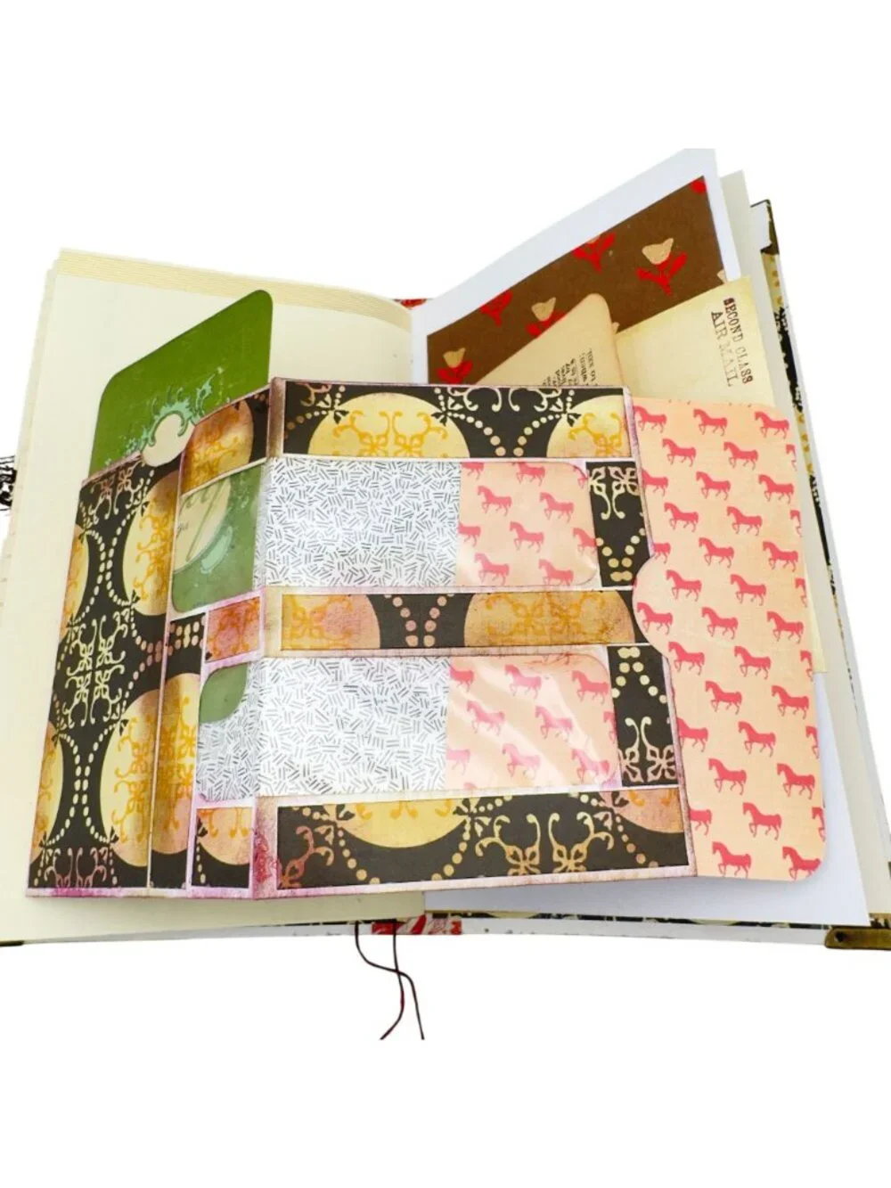 Handmade Junk Journal Mixed Media Horse Cameo Vintage Ephemera 68 Pages OOAK
